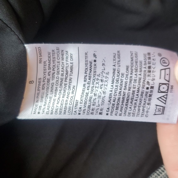 Banana Republic Black and White Micrk Check Plaid Faux Wrap Pencil Skirt 8 - Picture 7 of 9